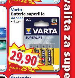 Norma Varta baterie superlife nabídka