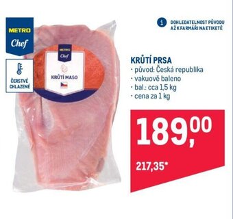 Makro Metro Chef Krůtí Prsa 1 kg nabídka