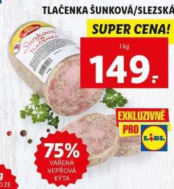 Lidl Tlačenka šunková/slezská, 1 kg nabídka