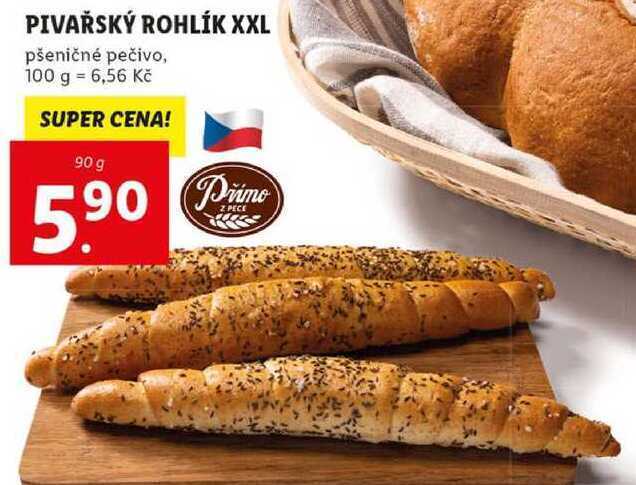 Lidl Pivařský rohlík xxl, 90 g nabídka