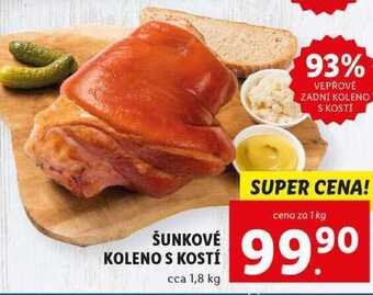 Lidl Šunkové koleno s kostí, cena za 1 kg nabídka