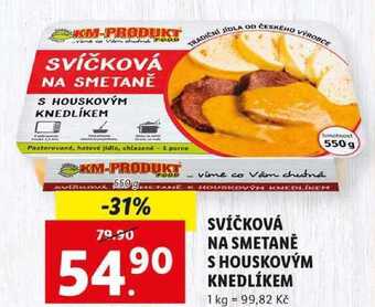 Lidl Svíčková na smetaně s houskovým knedlíkem, 550 g nabídka
