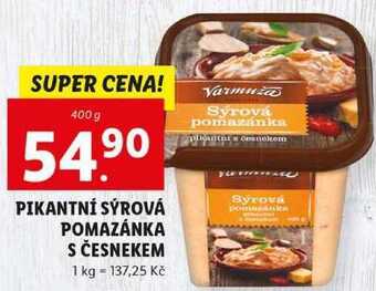Lidl Pikantní sýrová pomazánka s česnekem, 400 g nabídka