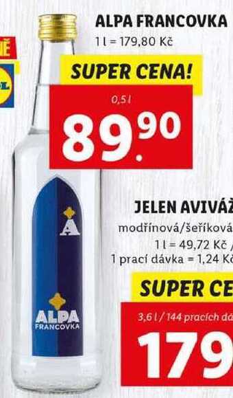 Lidl Alpa francovka, 0,5 l nabídka