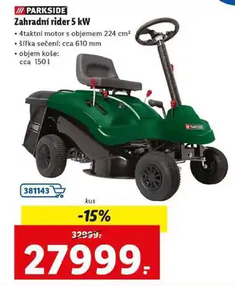 Lidl Zahradní rider 5 kw nabídka