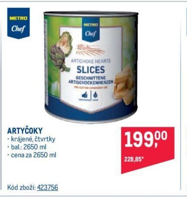 Makro Metro Chef Artyčoky nabídka