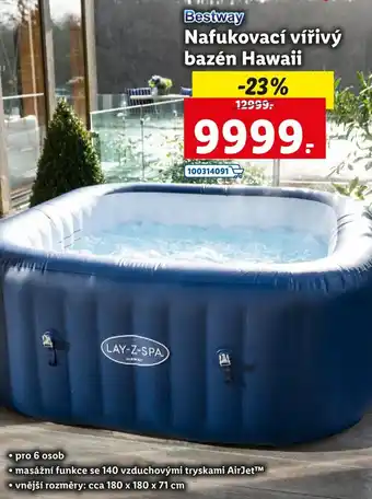 Lidl Bestway Nafukovací vířivý bazén Hawaii nabídka