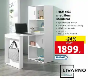 Lidl Psací stůl s regálem Montreal nabídka