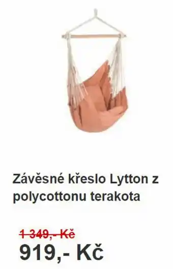OBI Závěsné křeslo Lytton z polycottonu terakota nabídka