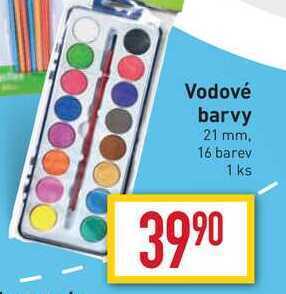 Vodové barvy 21 mm, 16 barev