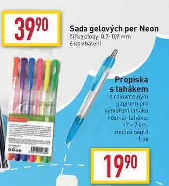 Sada gelových per neon