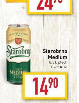 Billa Starobrno medium 0,5 l, plech nabídka