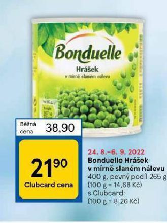 Tesco Bonduelle hrášek nabídka