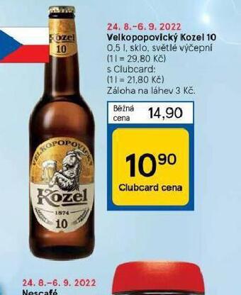 Tesco Pivo velkopopovický kozel 10 nabídka