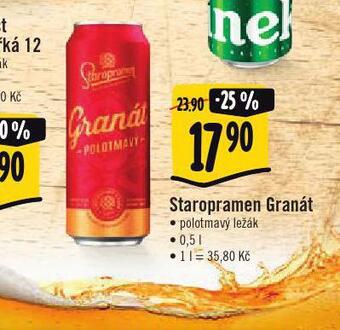 Jip Pivo staropramen granát nabídka