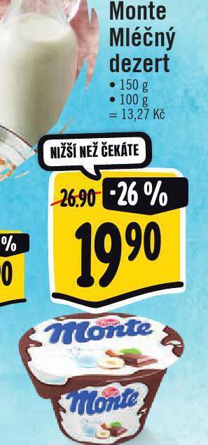 Jip Monte mléčný dezert nabídka