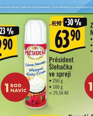 Jip Président šlehačka ve spreji nabídka