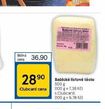 Tesco Babické listové těsto nabídka