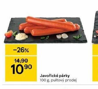 Tesco Javořické párky nabídka