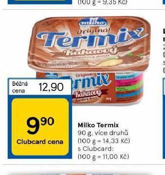 Tesco Milko termix nabídka