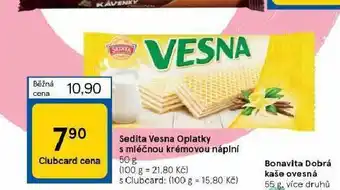 Tesco Sedita vesna oplatky s mléčnou krémovou náplné nabídka