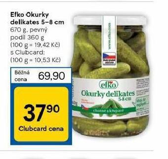 Tesco Efko okurky delikates 5-8 cm nabídka