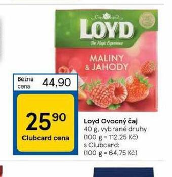 Tesco Loyd ovocný čaj nabídka