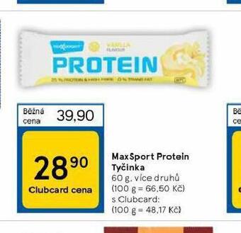 Tesco Maxsport protein tyčinka nabídka