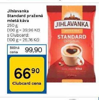 Tesco Jihlavanka standard pražená mletá káva nabídka