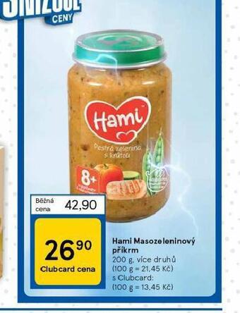 Tesco Hami masozeleninový příkrm nabídka