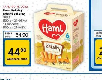 Tesco Hami keksíky dětské sušenky nabídka