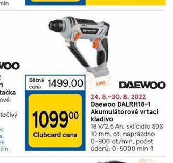 Tesco Daewoo akumulátorové vrtací kladivo nabídka