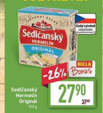 Billa Sedlčanský hermelín originál 100 g nabídka