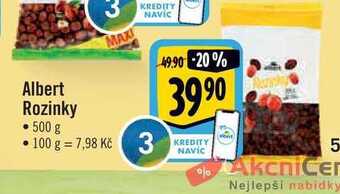 Albert Albert rozinky • 500 g nabídka