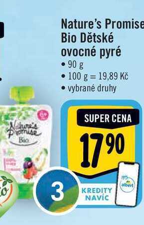 Albert Nature's promise bio dětské ovocné pyré • 90 g nabídka