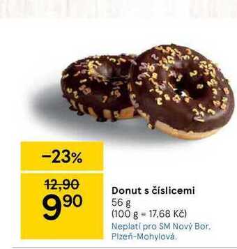 Tesco Donut s číslicemi 56 g nabídka