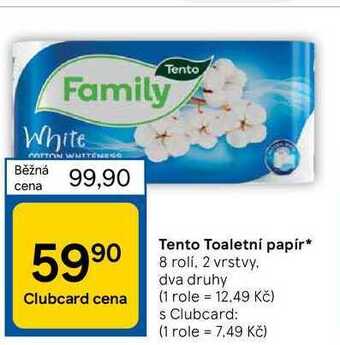 Tesco Tento toaletní papír* 8 rolí, 2 vrstvy nabídka