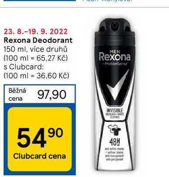 Tesco Rexona deodorant 150 ml nabídka