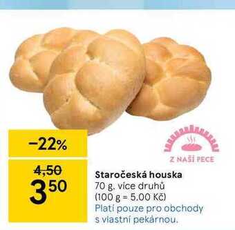 Tesco Staročeská houska 70 g nabídka