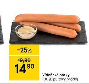 Tesco Vídeňské párky 100 g nabídka