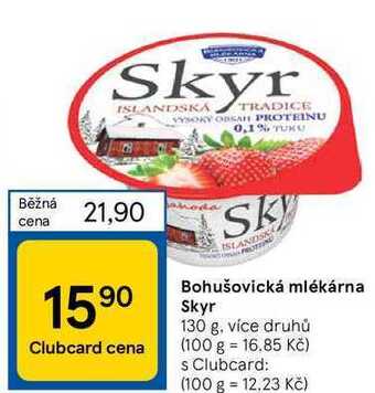 Tesco Bohušovická mlékárna skyr 130 g nabídka