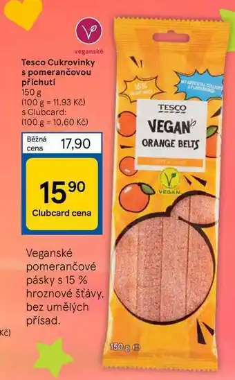 Tesco cukrovinky s pomerančovou příchutí 150 g