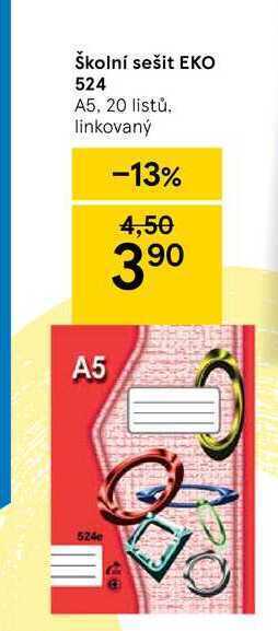 Tesco Školní sešit eko 524 a5 nabídka