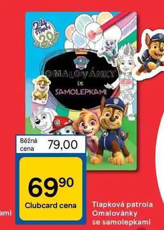 Tesco Tlapková patrola omalovánky se samolepkami nabídka