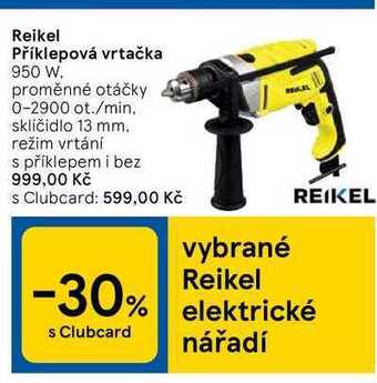 Tesco Reikel příklepová vrtačka 950 w nabídka