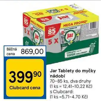 Tesco Jar tablety do myčky nádobí 70-85 ks nabídka