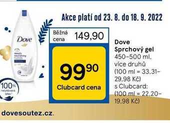 Tesco Dove sprchový gel 450-500 ml nabídka