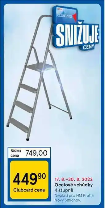 Tesco Ocelové schůdky 4 stupně nabídka