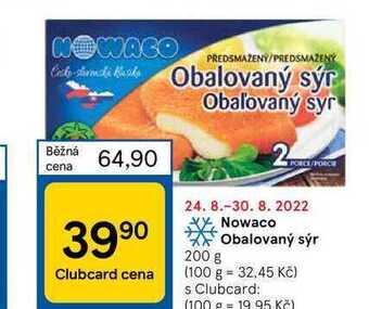 Tesco Nowaco obalovaný sýr 200 g nabídka