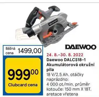 Tesco Daewoo dalcs18-1 akumulátorová okružní pila nabídka